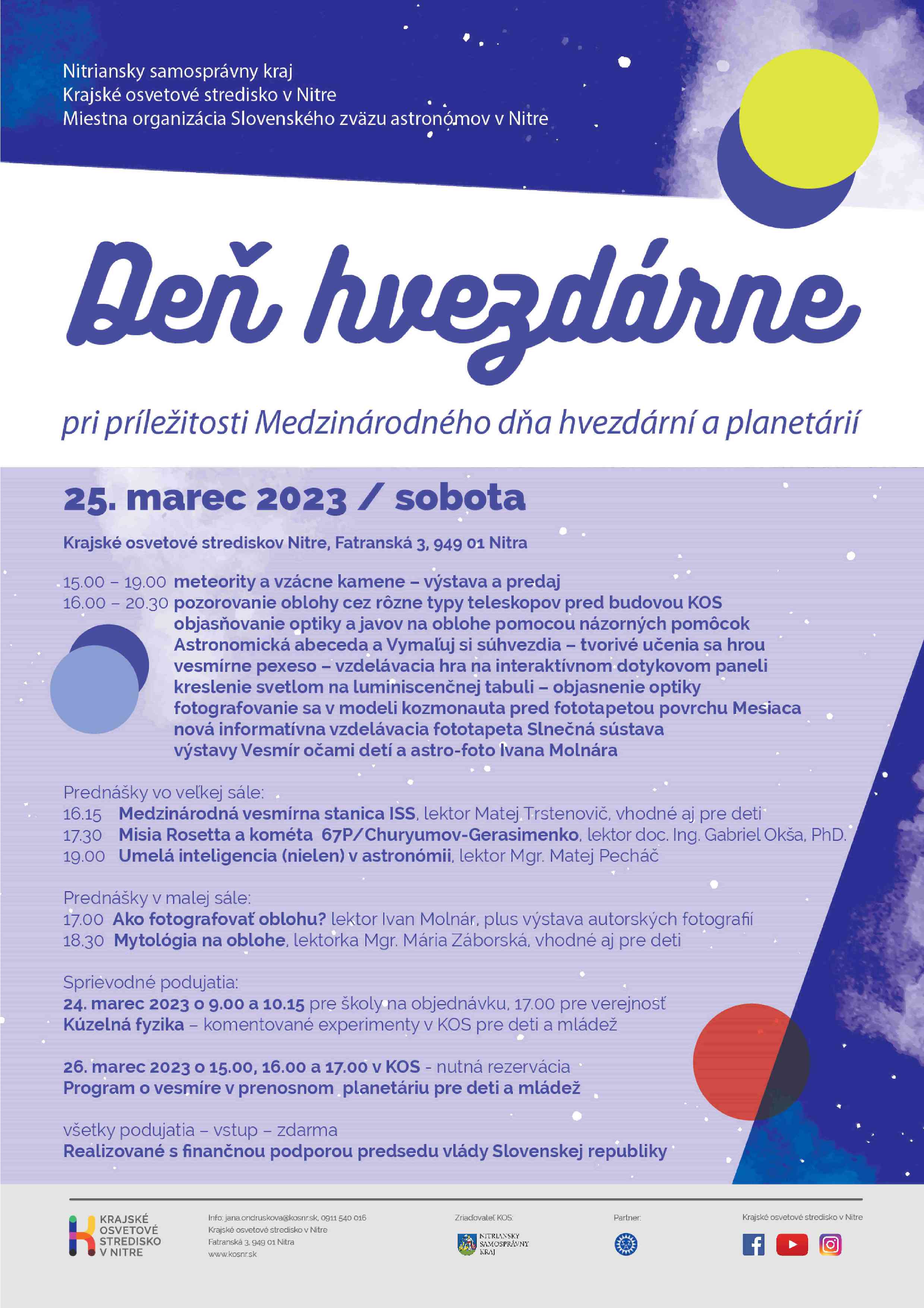 Deň hvezdárni a planetárií SDEŤMI