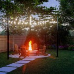 3d rendered fire pit with string light 1