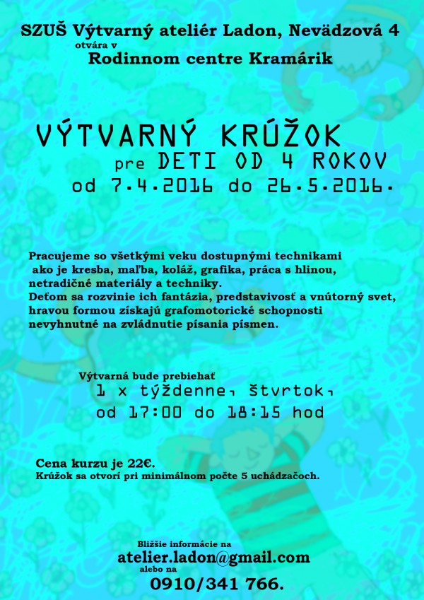 april 2016 vytvarny kruzok pre deti blue