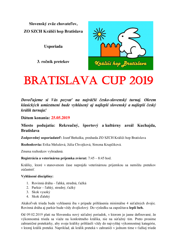 Propozicie Bratislava Cup 2019 0