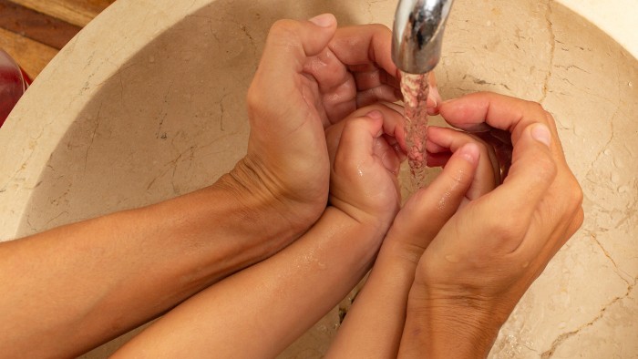 close up hand washing high quality photo