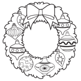 Ornament Wreath Coloring Page 160x160