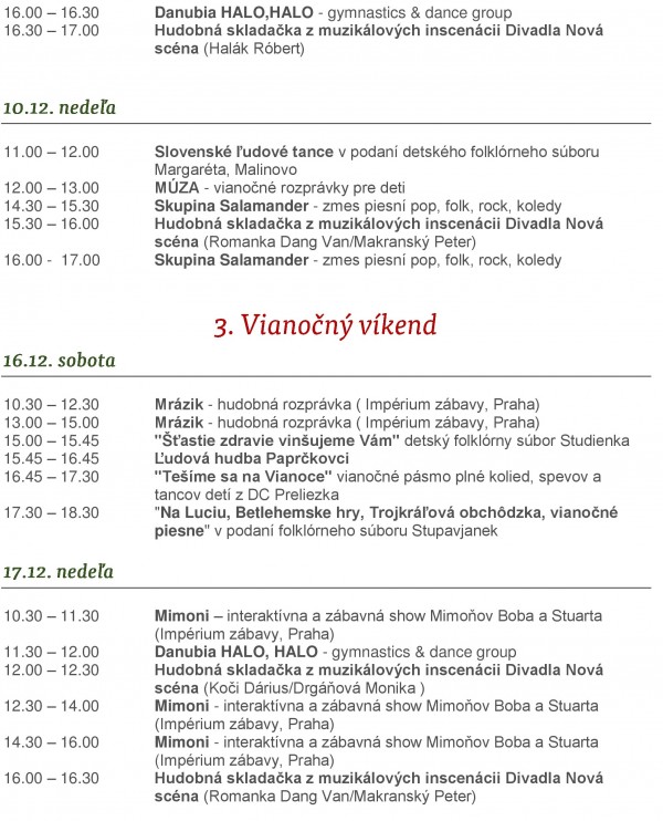 program dni vianoc 2017 2