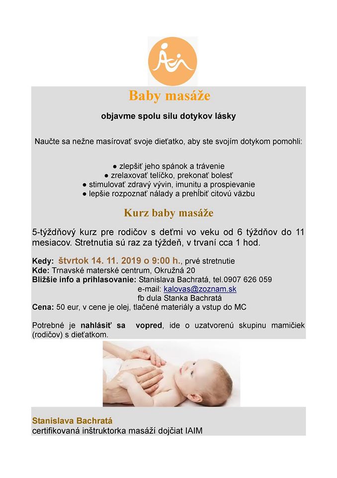 Kurz baby masáže | SDEŤMI.com