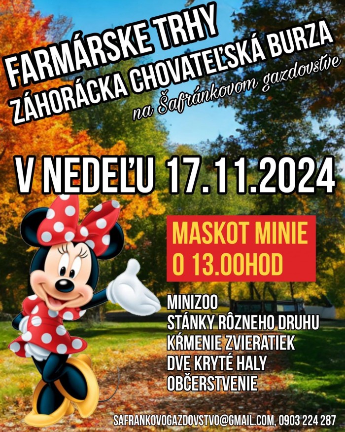 Farmarske trhy a Zahoracka chovatelska burza 17.11.