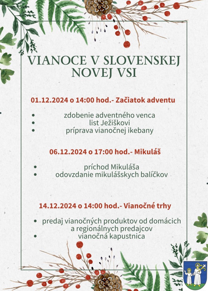 Vianoce a Mikulas v Slovenskej Novej Vsi